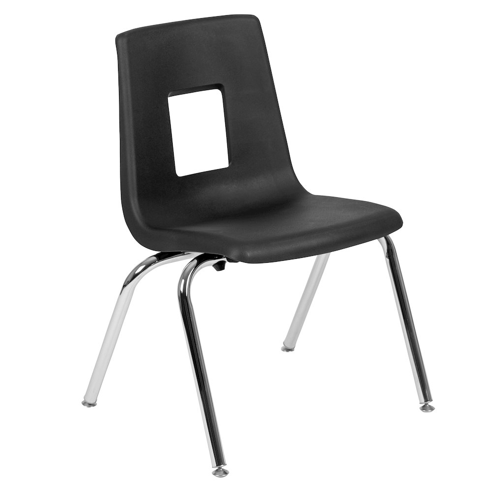 47.5" Circle Wave Activity Table Set with 16" Student Stack Chairs, Grey/Black. Picture 10