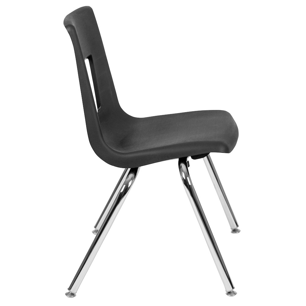 60" Circle Wave Activity Table Set with 16" Student Stack Chairs, Grey/Black. Picture 11