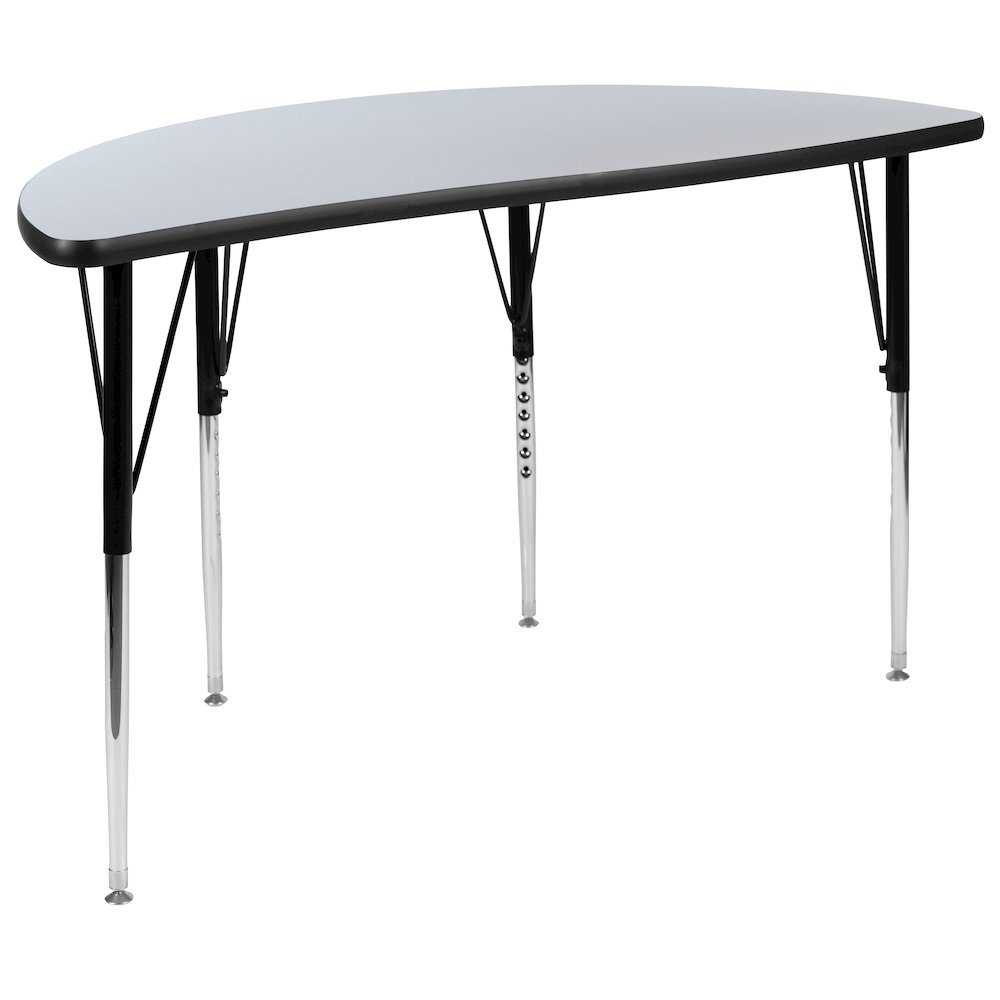 2 Piece 76" Wave Grey Thermal Activity Table Set - Standard Height Legs. Picture 9
