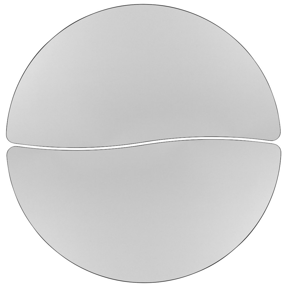 2 Piece 47.5" Circle Wave Grey Thermal Activity Table Set - Standard Height Legs. Picture 8