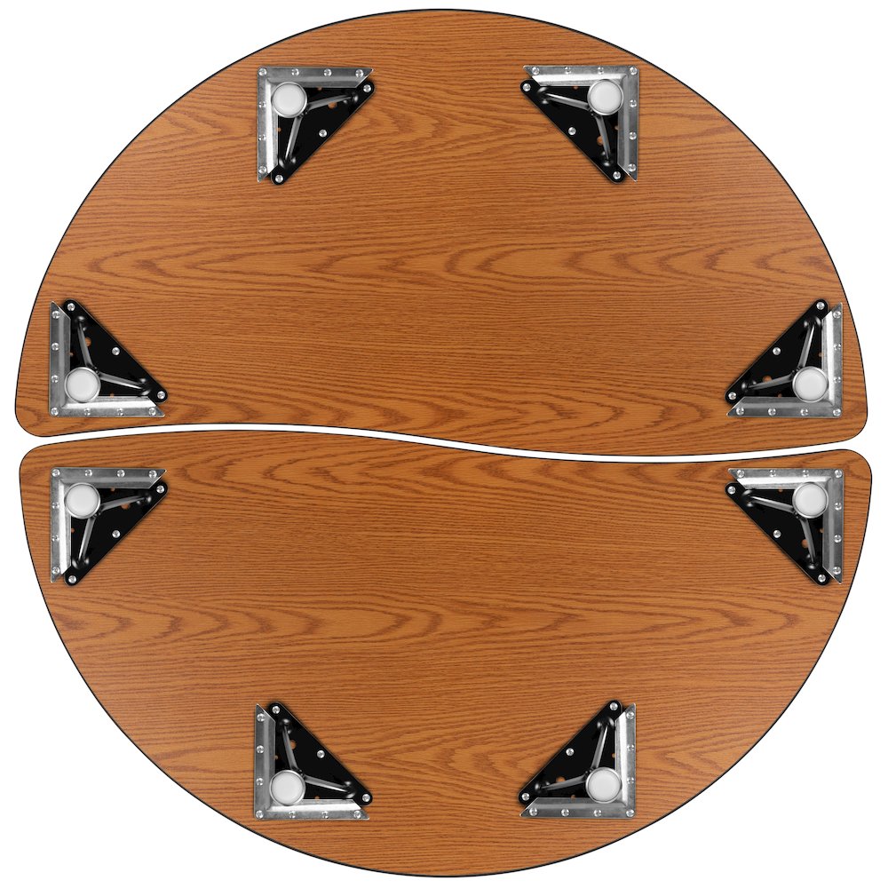 2 Piece 47.5" Circle Wave Grey Thermal Activity Table Set - Standard Height Legs. Picture 9