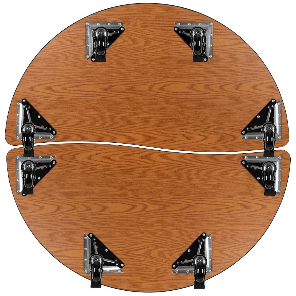2 Piece Mobile 47.5" Circle Wave Grey Thermal Kids Adjustable Activity Table Set. Picture 9