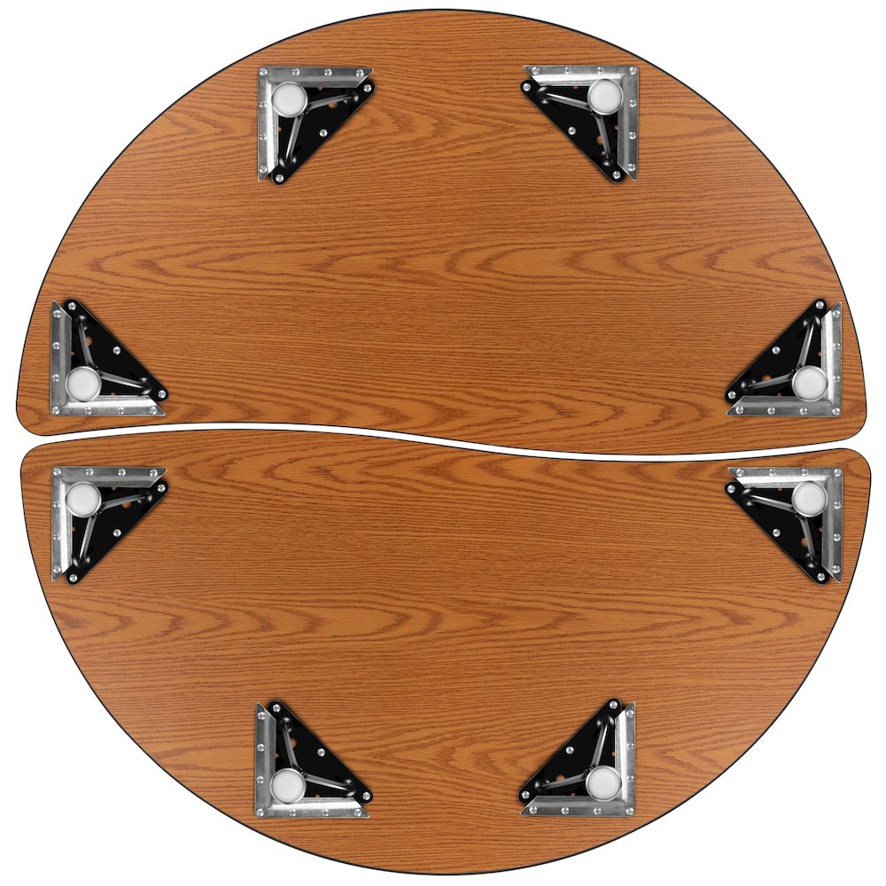 2 Piece 47.5" Circle Wave Grey Thermal Activity Table Set - Height Short Legs. Picture 9