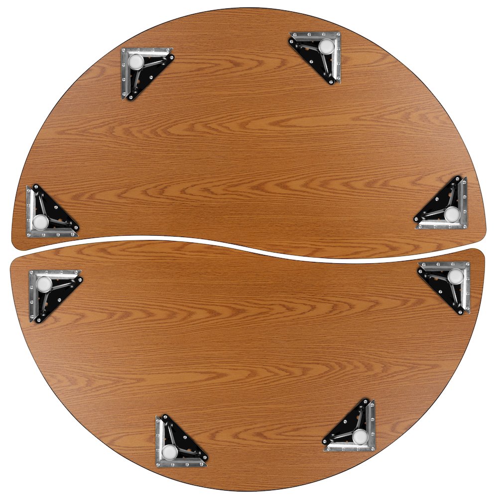 2 Piece Emmy 60" Circle Wave Grey Thermal Activity Table Set. Picture 9