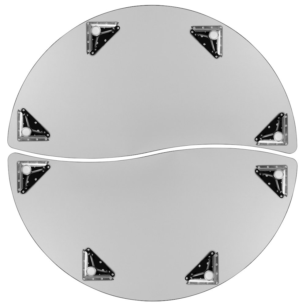 2 Piece Emmy 60" Circle Wave Oak Thermal Activity Table Set. Picture 9