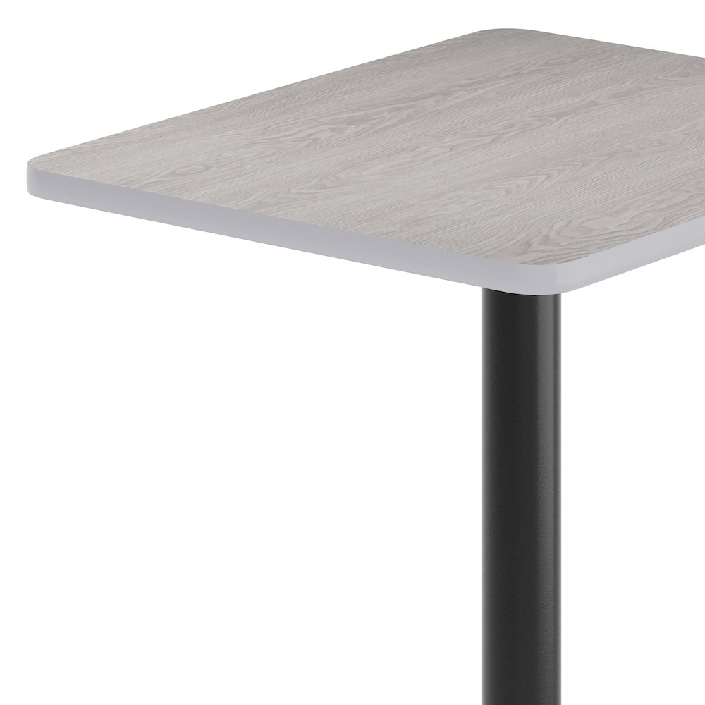 24'' x 30'' Gray Rectangular Laminate Table Top with Black Bar Height Base. Picture 6