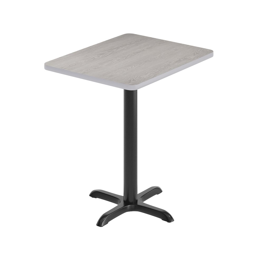 24'' x 30'' Gray Rectangular Laminate Table Top with Black Table Height Base. Picture 1