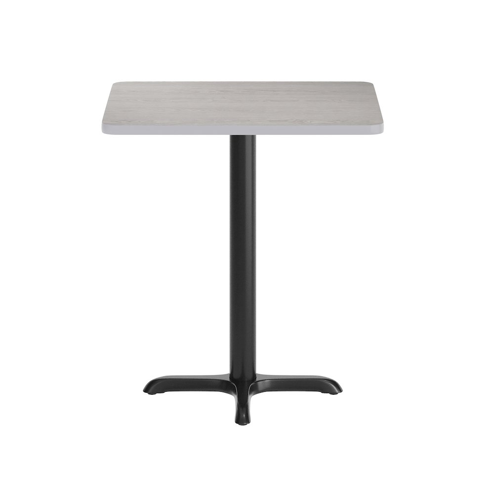 24'' x 30'' Gray Rectangular Laminate Table Top with Black Table Height Base. Picture 8