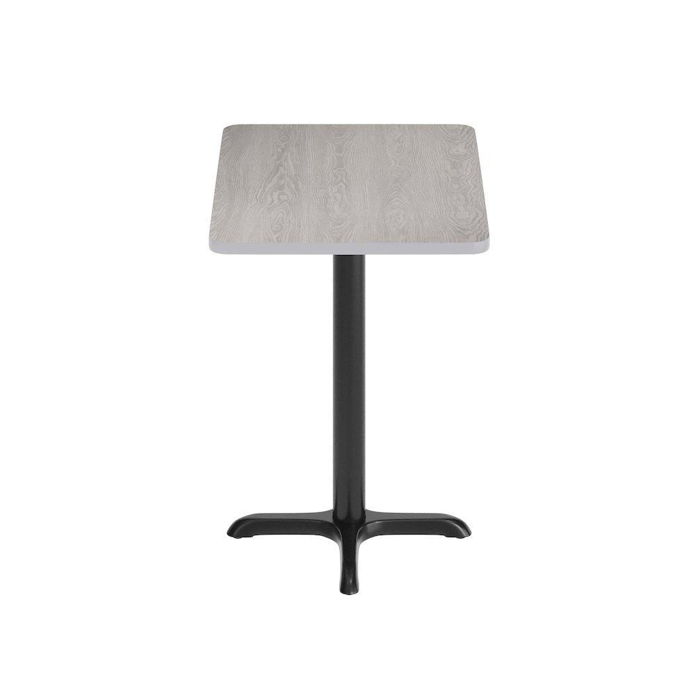24'' x 30'' Gray Rectangular Laminate Table Top with Black Table Height Base. Picture 7