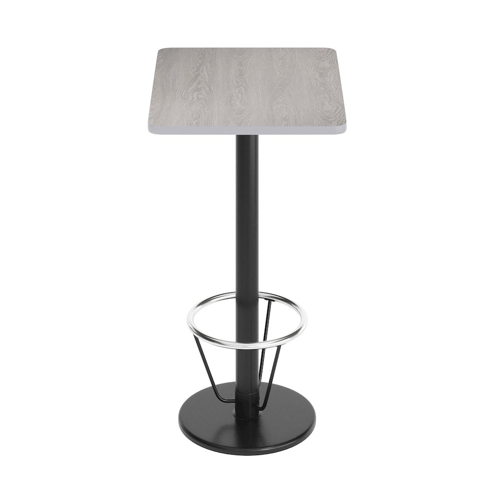 24'' x 30'' Gray Rectangular Laminate Table Top with Black Round Bar Table Base. Picture 7