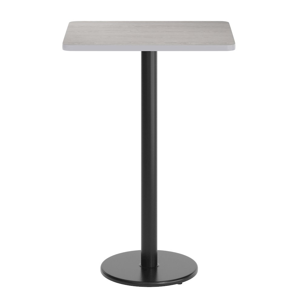 24'' x 30'' Gray Rectangular Laminate Table Top with Black Round Bar Table Base. Picture 8