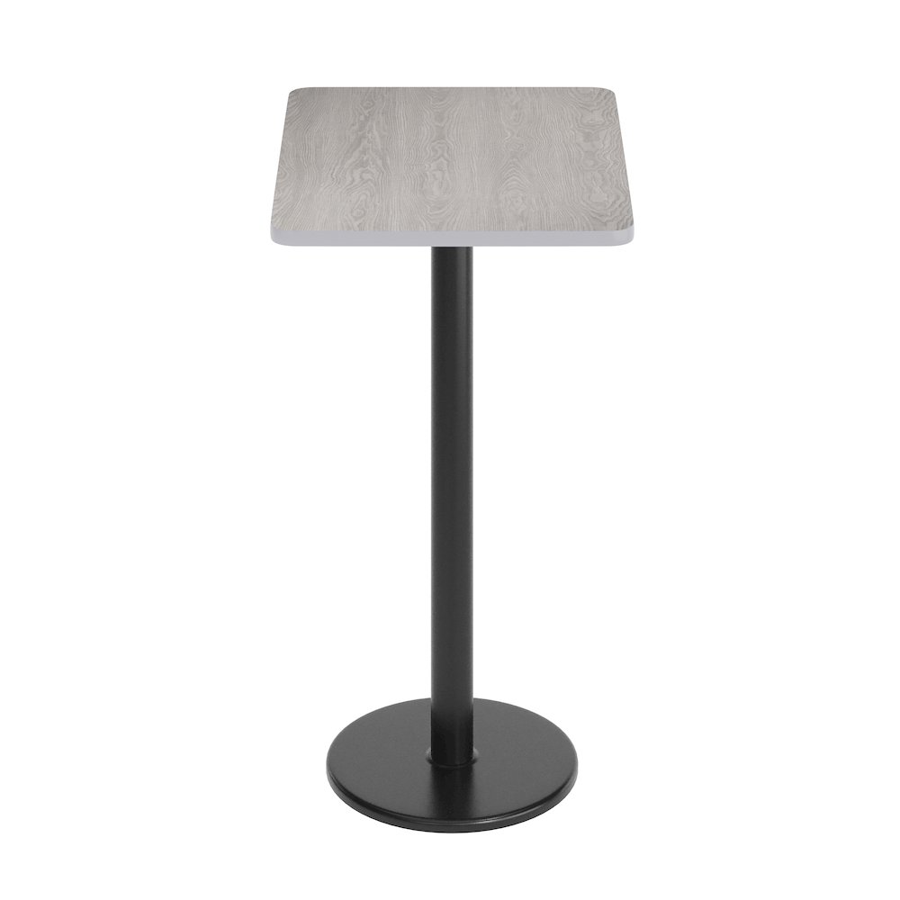 24'' x 30'' Gray Rectangular Laminate Table Top with Black Round Bar Table Base. Picture 7
