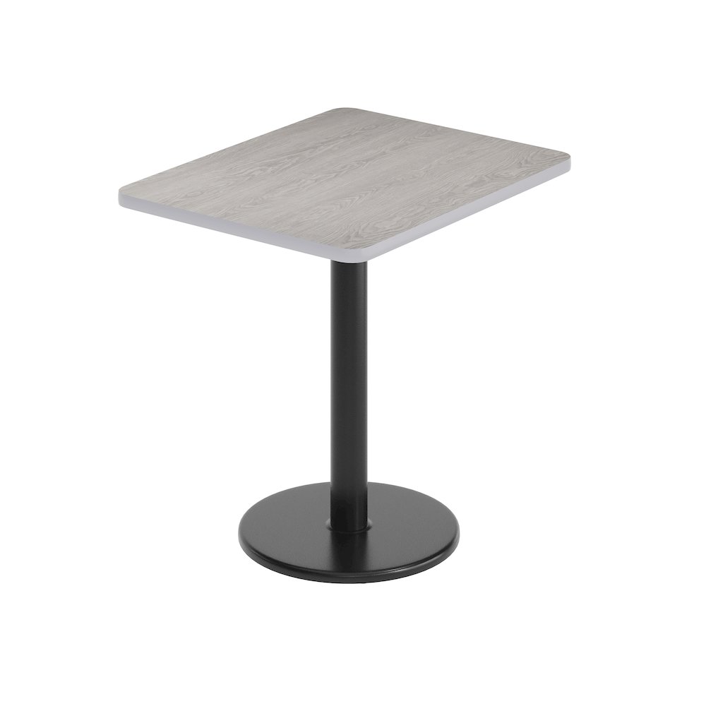 24'' x 30'' Gray Rectangular Laminate Table Top with Black Round Table Base. Picture 1