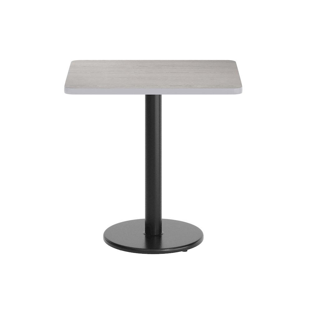24'' x 30'' Gray Rectangular Laminate Table Top with Black Round Table Base. Picture 8