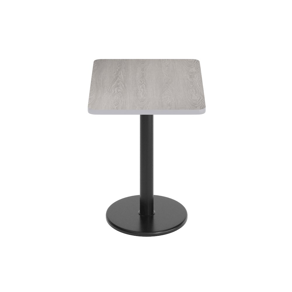 24'' x 30'' Gray Rectangular Laminate Table Top with Black Round Table Base. Picture 7