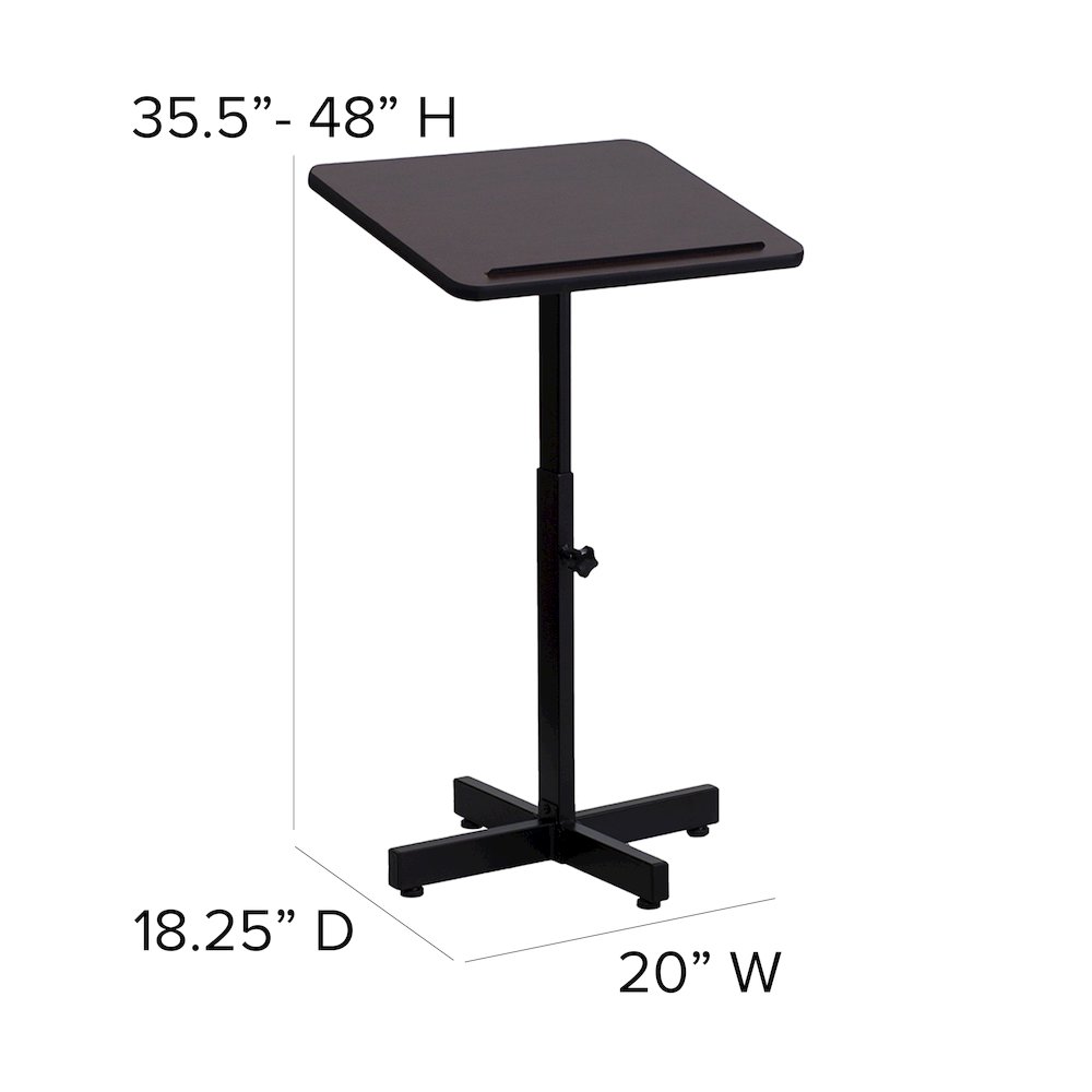 Adjustable Height Metal Lectern in Mahogany. Picture 4