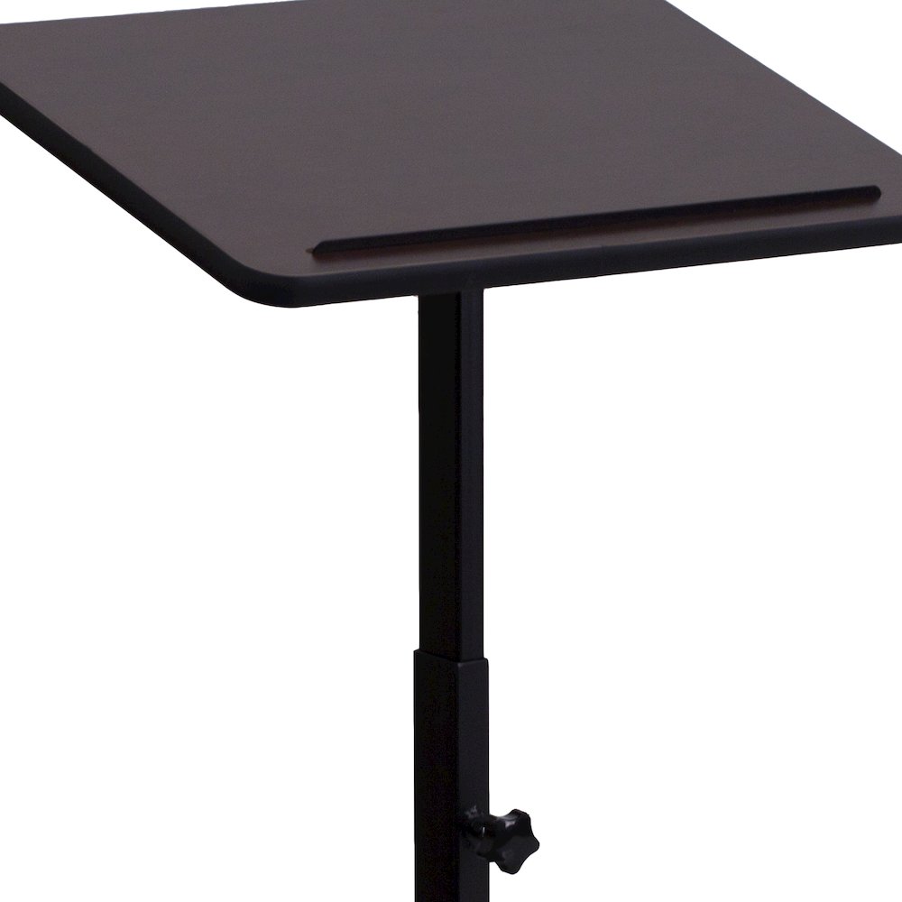 Adjustable Height Metal Lectern in Mahogany. Picture 6