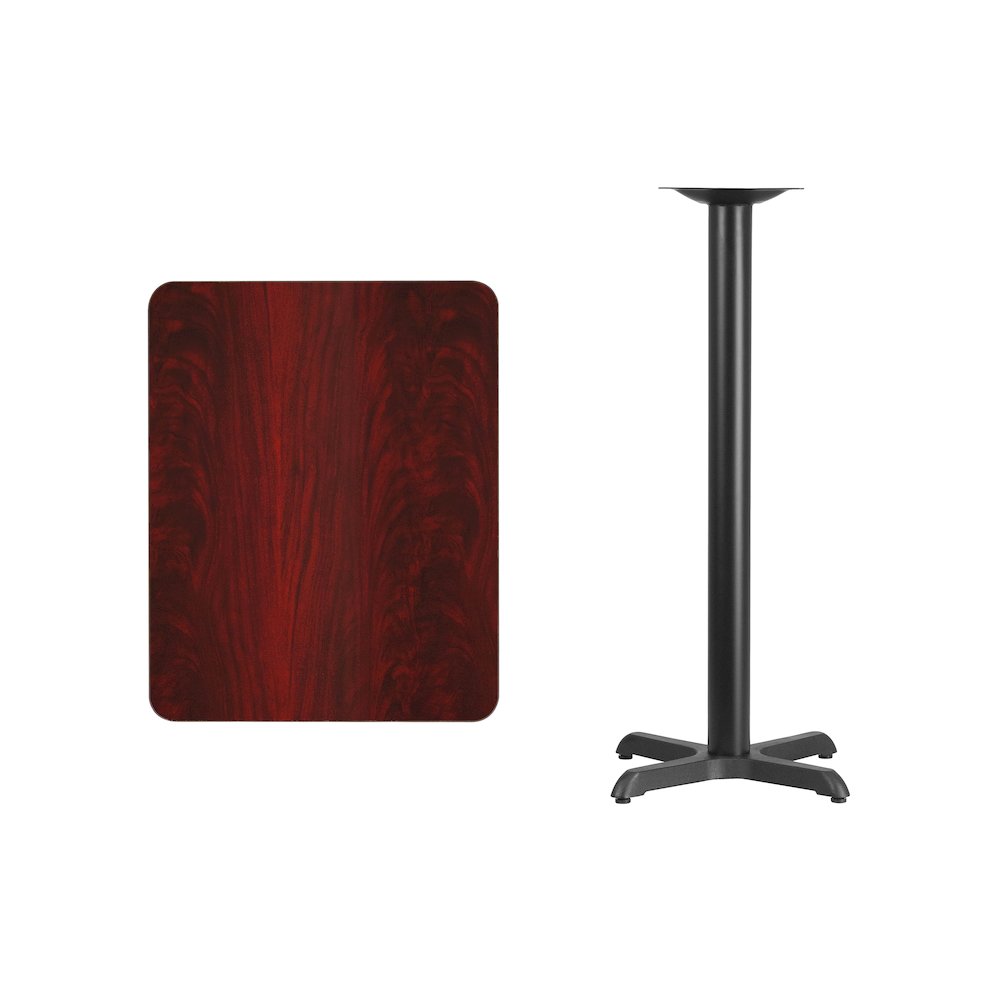 24'' x 30'' Mahogany Table Top with 22'' x 22'' Bar Height Table Base. Picture 4