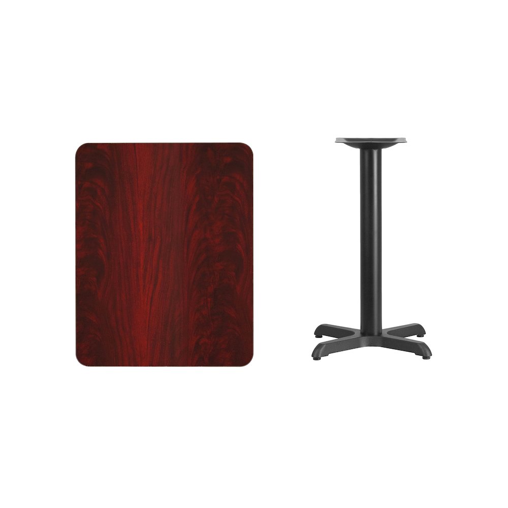 24'' x 30'' Rectangular Mahogany Table Top with 22'' x 22'' Table Height Base. Picture 4