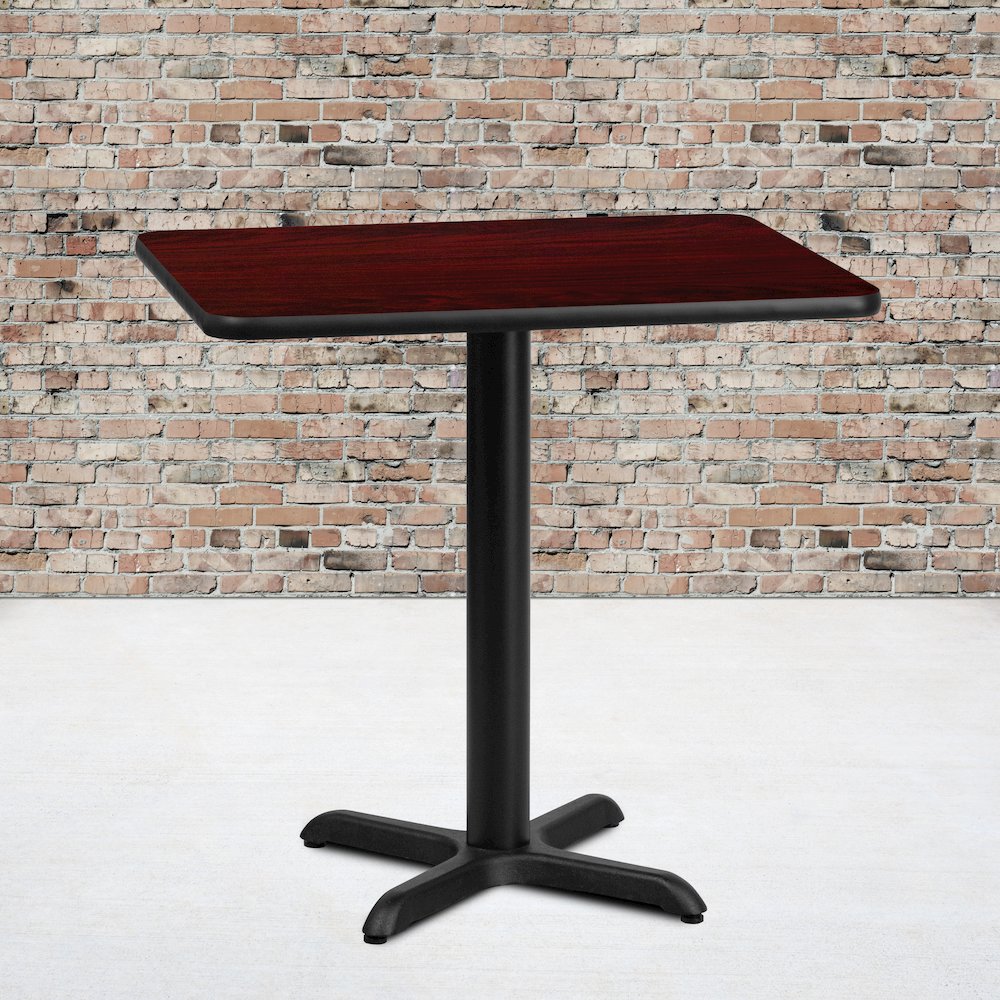 24'' x 30'' Rectangular Mahogany Table Top with 22'' x 22'' Table Height Base. Picture 2