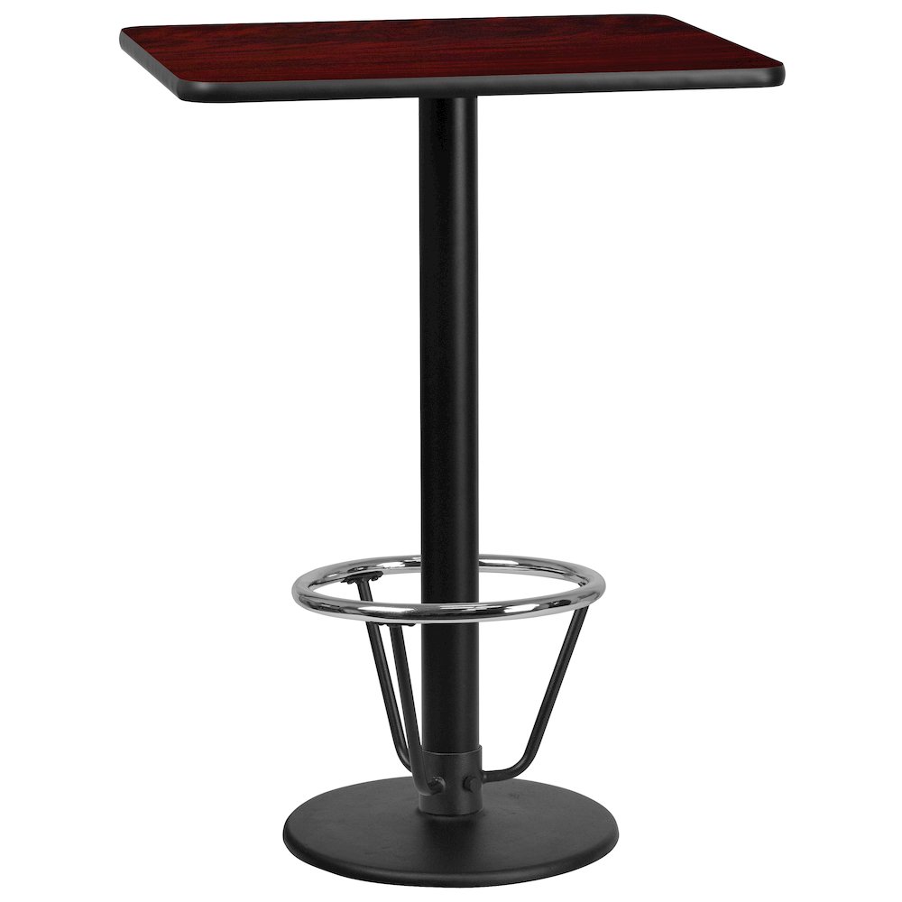 24'' x 30'' Mahogany Table Top with 18'' Round Bar Height. Picture 1