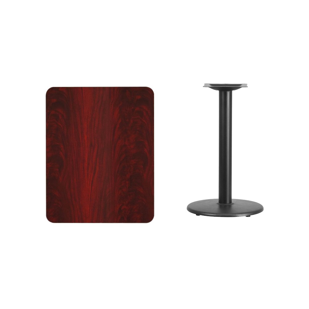 24'' x 30'' Rectangular Mahogany Table Top with 18'' Round Table Height Base. Picture 4