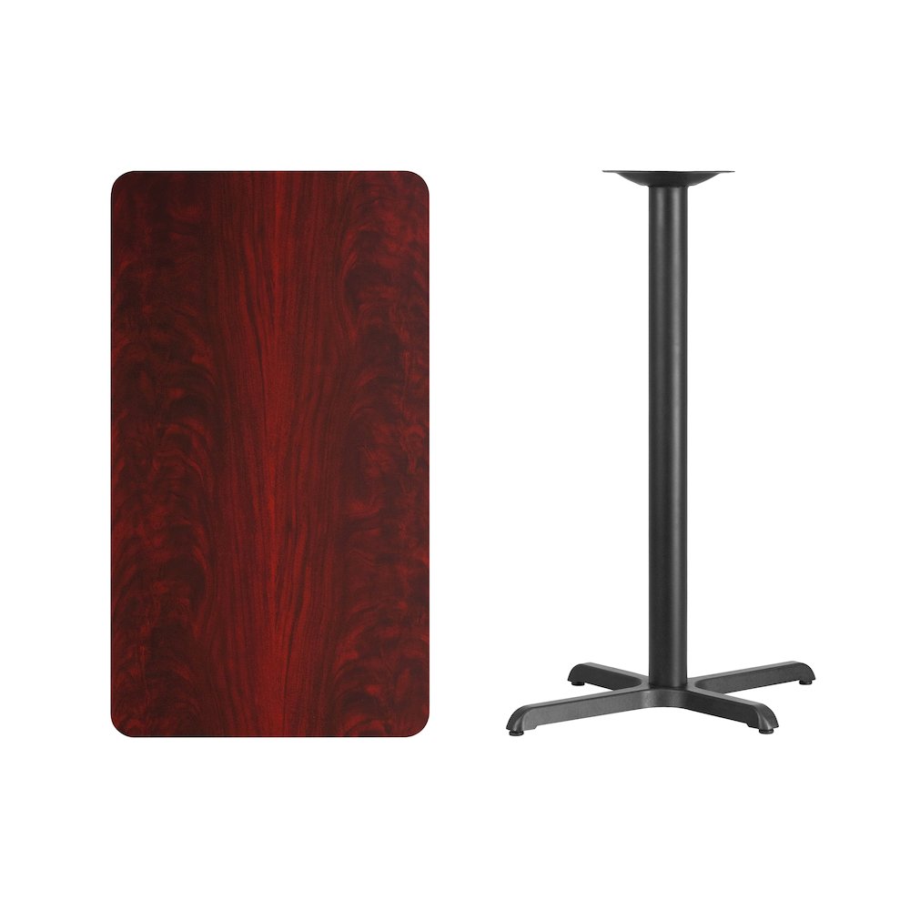24'' x 42'' Mahogany Table Top with 23.5'' x 29.5'' Bar Height Table Base. Picture 3