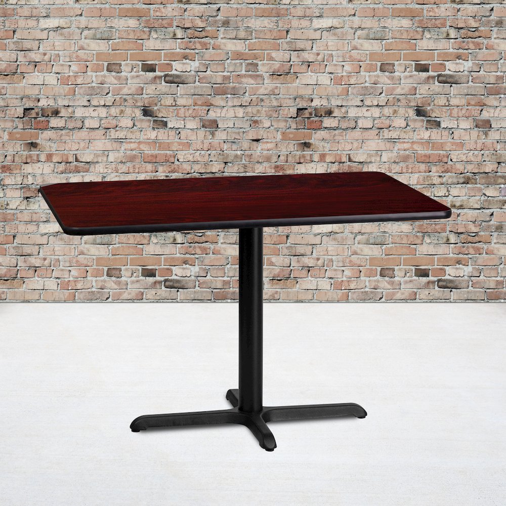 24'' x 42'' Mahogany Table Top with 23.5'' x 29.5'' Table Height Base. Picture 2