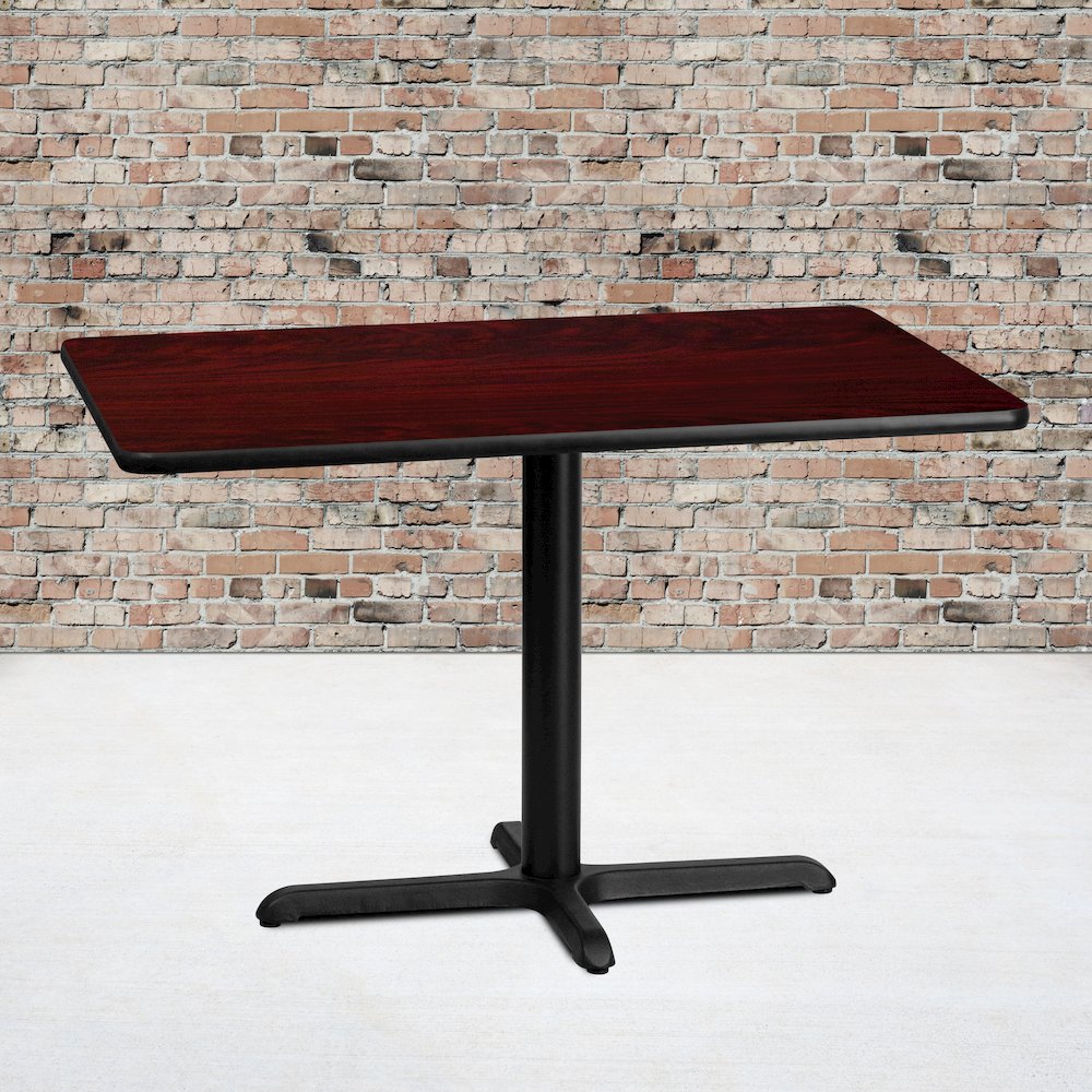 30'' x 42'' Mahogany Table Top with 23.5'' x 29.5'' Table Height Base. Picture 2