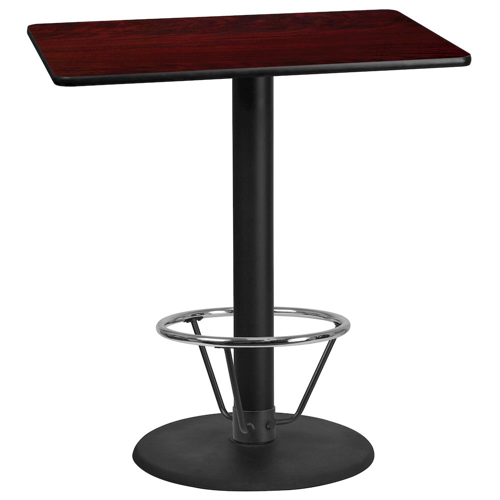 30'' x 42'' Mahogany Table Top with 24'' Round Bar Height. Picture 1