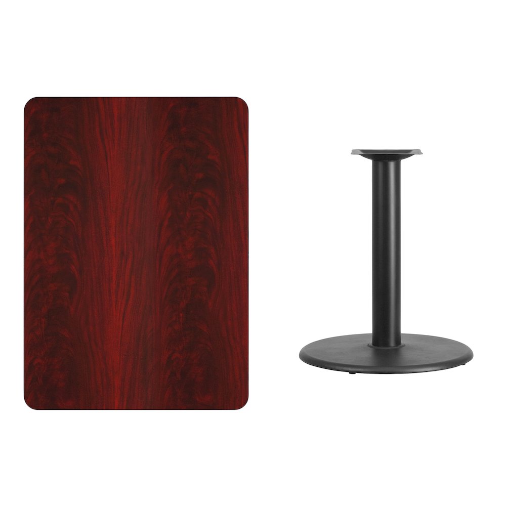 30'' x 42'' Rectangular Mahogany Table Top with 24'' Round Table Height Base. Picture 4