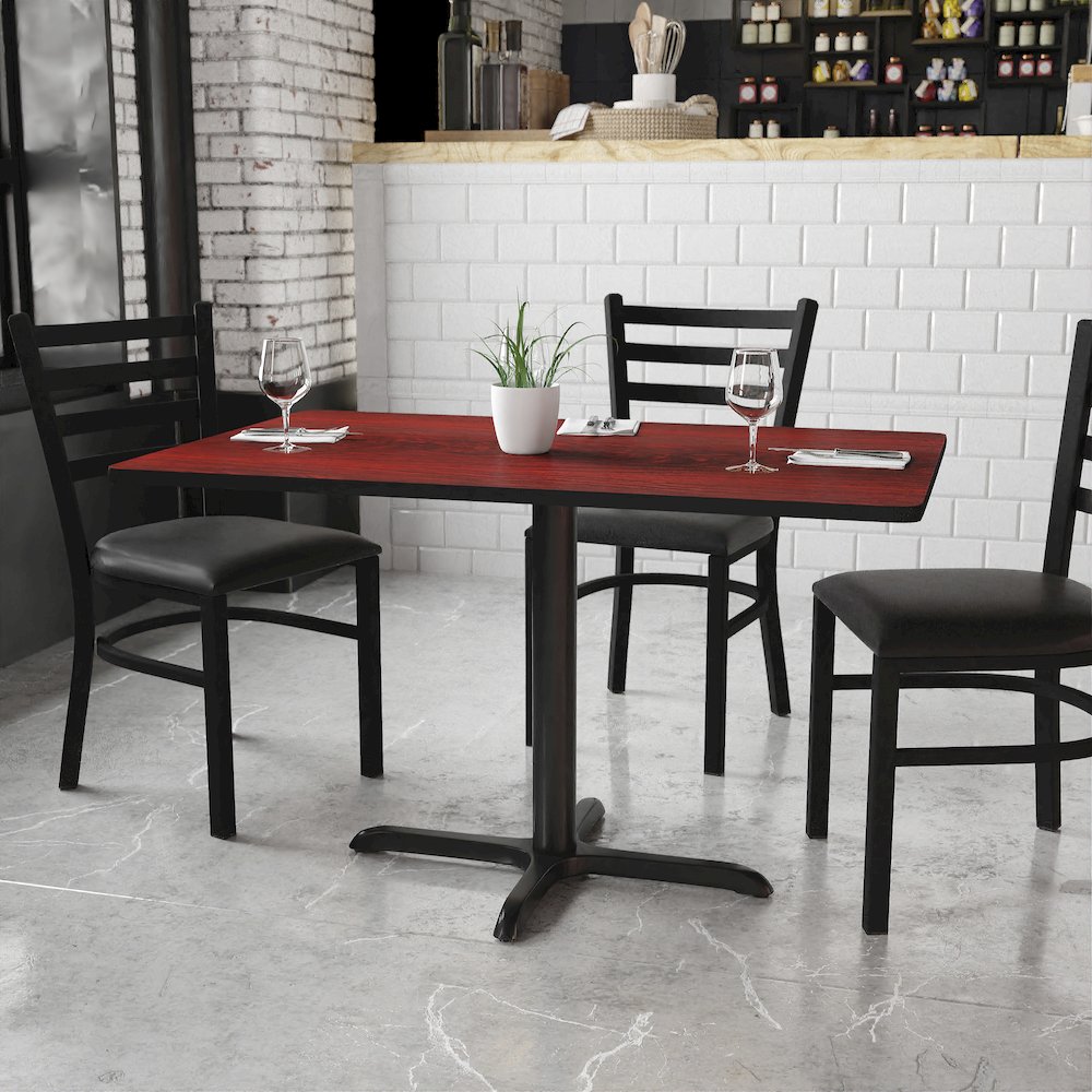 30'' x 48'' Mahogany Table Top with 23.5'' x 29.5'' Table Height Base. Picture 2