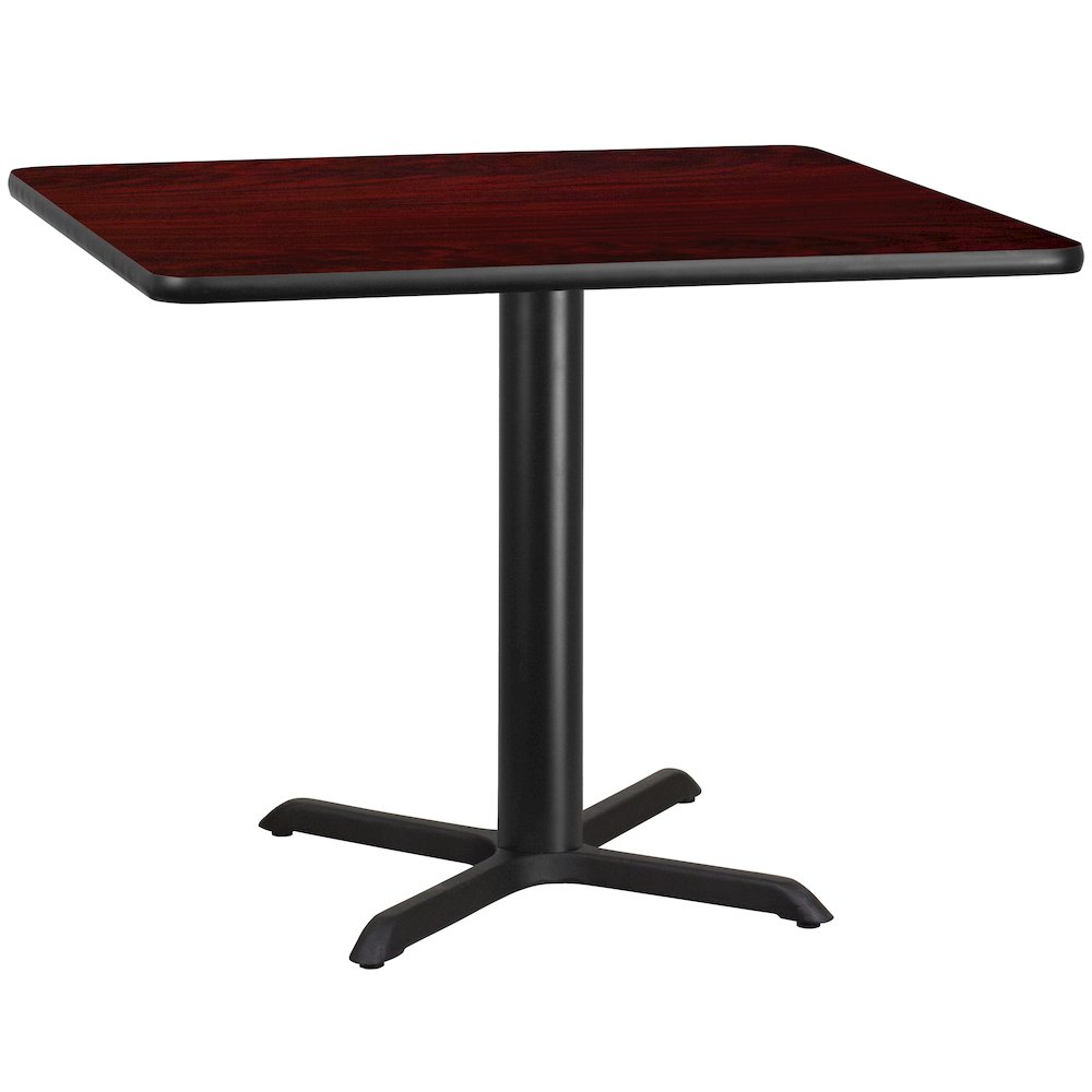 42'' Square Mahogany Laminate Table Top with 33'' x 33'' Table Height Base. Picture 1
