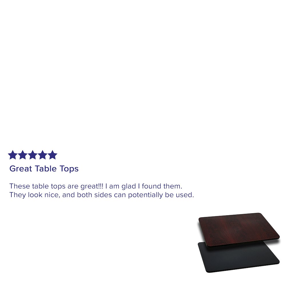 24'' x 42'' Rectangular Table Top with Black or Mahogany Reversible Laminate Top. Picture 2