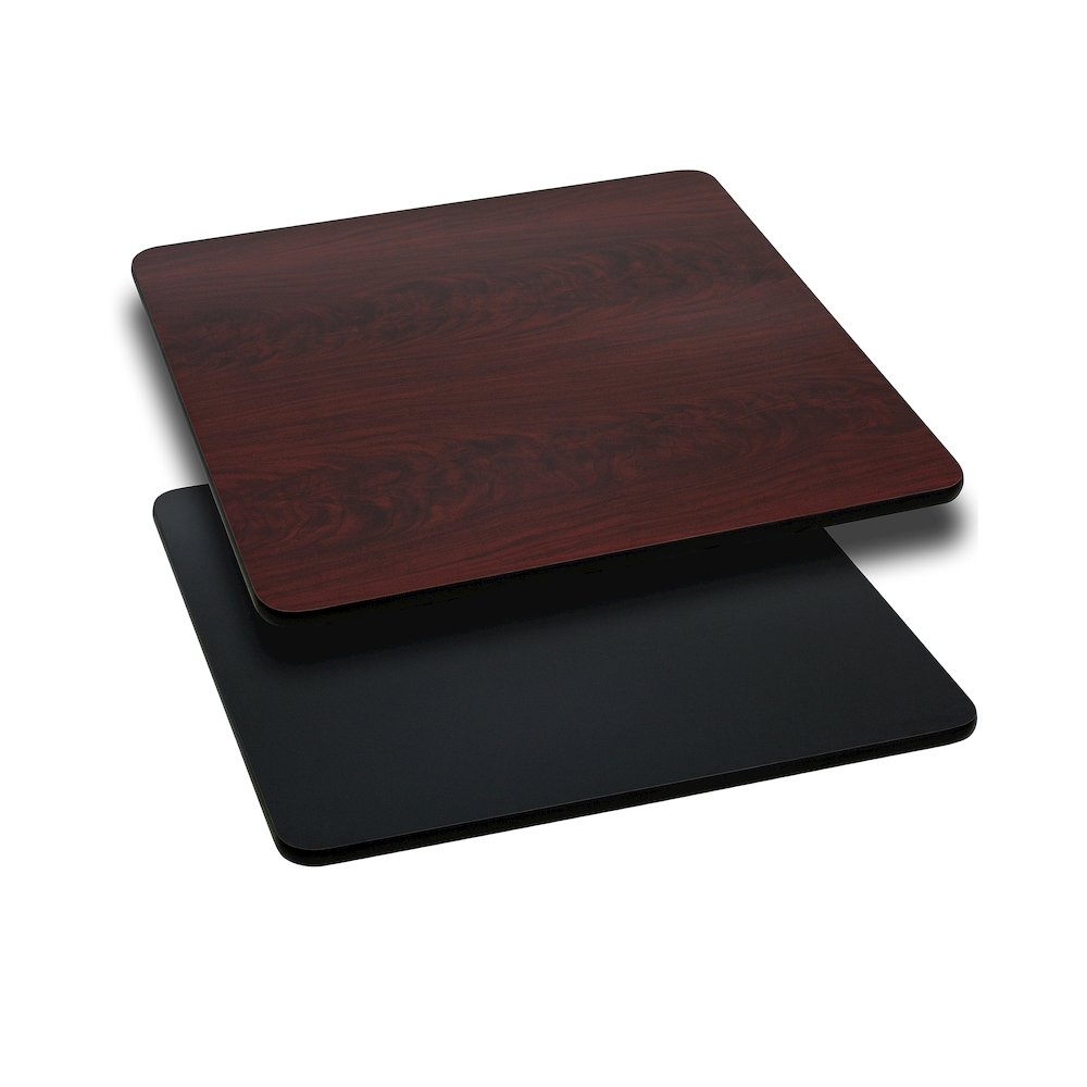 30'' Square Table Top with Black or Mahogany Reversible Laminate Top. Picture 1