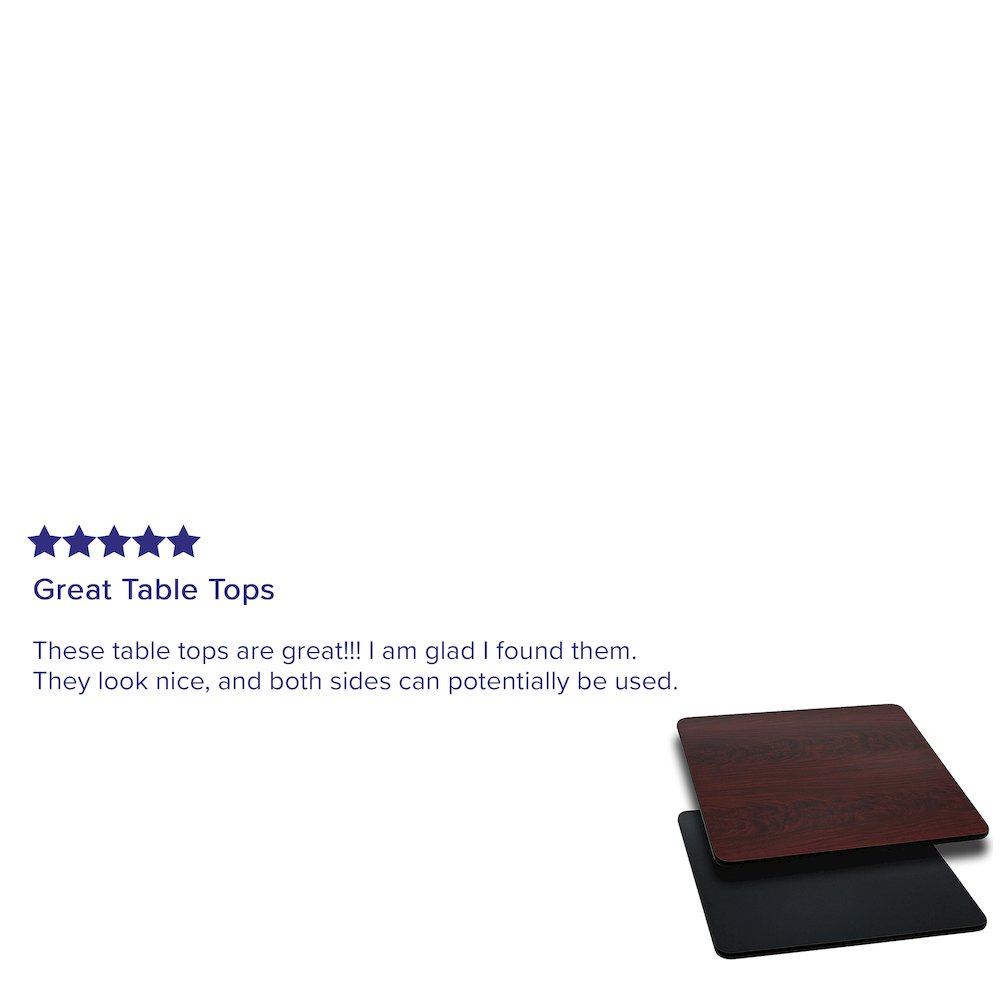 30'' Square Table Top with Black or Mahogany Reversible Laminate Top. Picture 2
