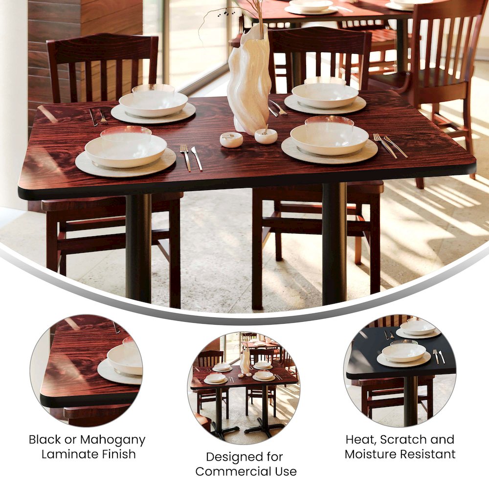 30'' x 48'' Rectangular Table Top with Black or Mahogany Reversible Laminate Top. Picture 5