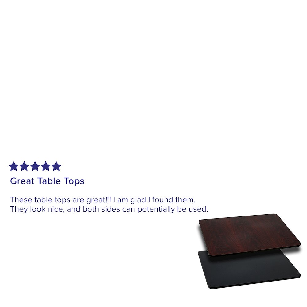30'' x 48'' Rectangular Table Top with Black or Mahogany Reversible Laminate Top. Picture 4