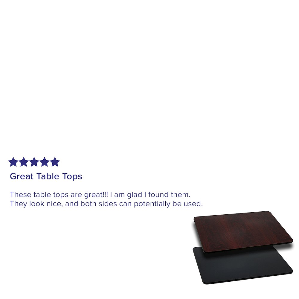 30'' x 60'' Rectangular Table Top with Black or Mahogany Reversible Laminate Top. Picture 2