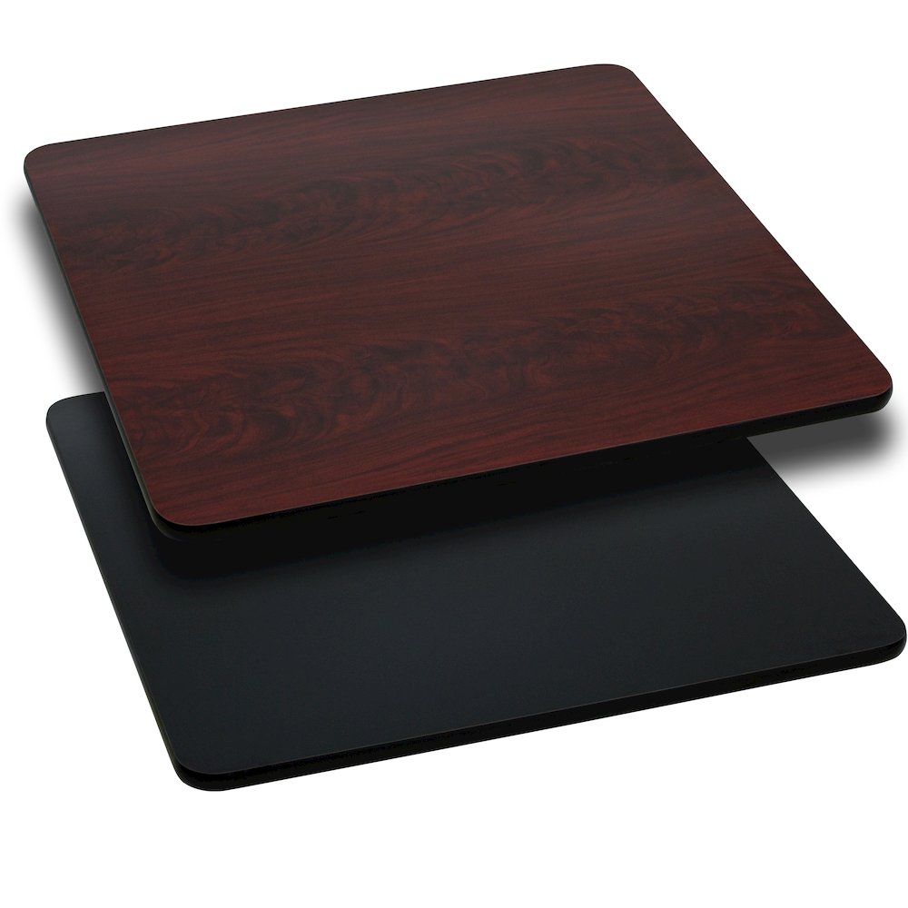 42'' Square Table Top with Black or Mahogany Reversible Laminate Top. Picture 1