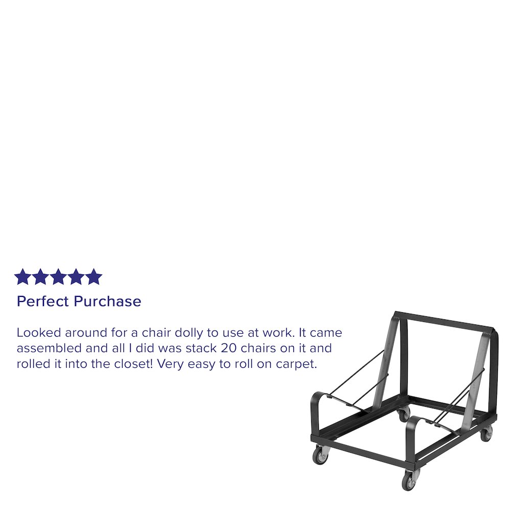 Black Steel Sled Base Stack Chair Dolly. Picture 3