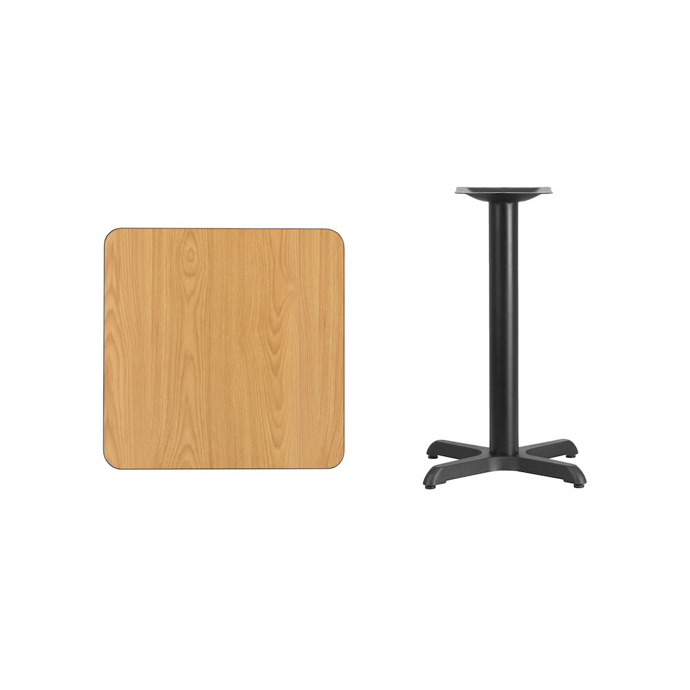 24'' Square Natural Laminate Table Top with 22'' x 22'' Table Height Base. Picture 4
