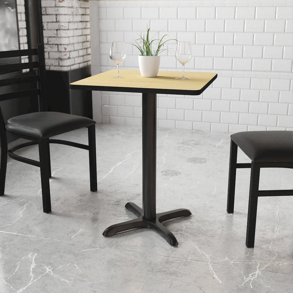 24'' Square Natural Laminate Table Top with 22'' x 22'' Table Height Base. Picture 2