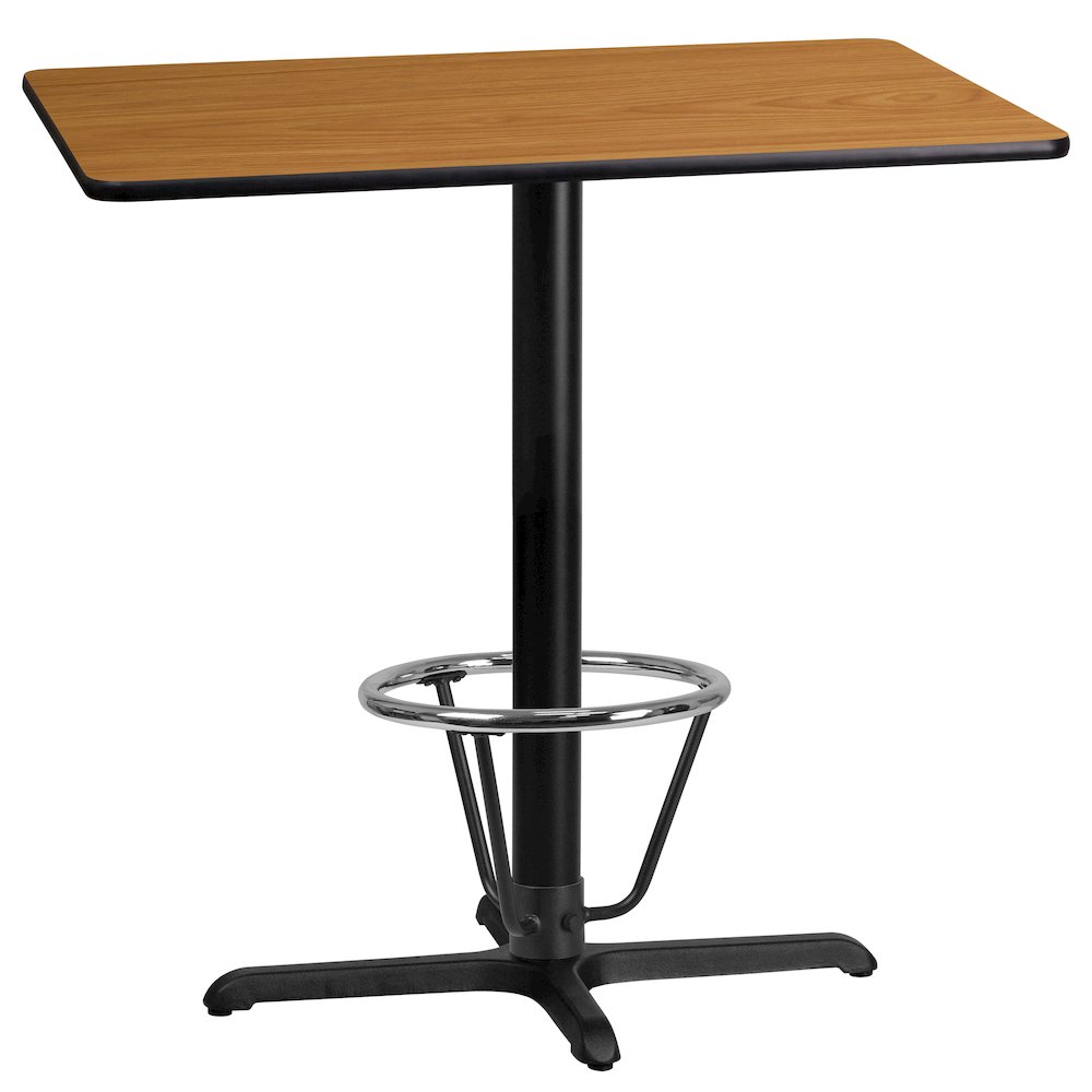 24'' x 42'' Natural Table Top with 23.5'' x 29.5'' Bar Height. Picture 1