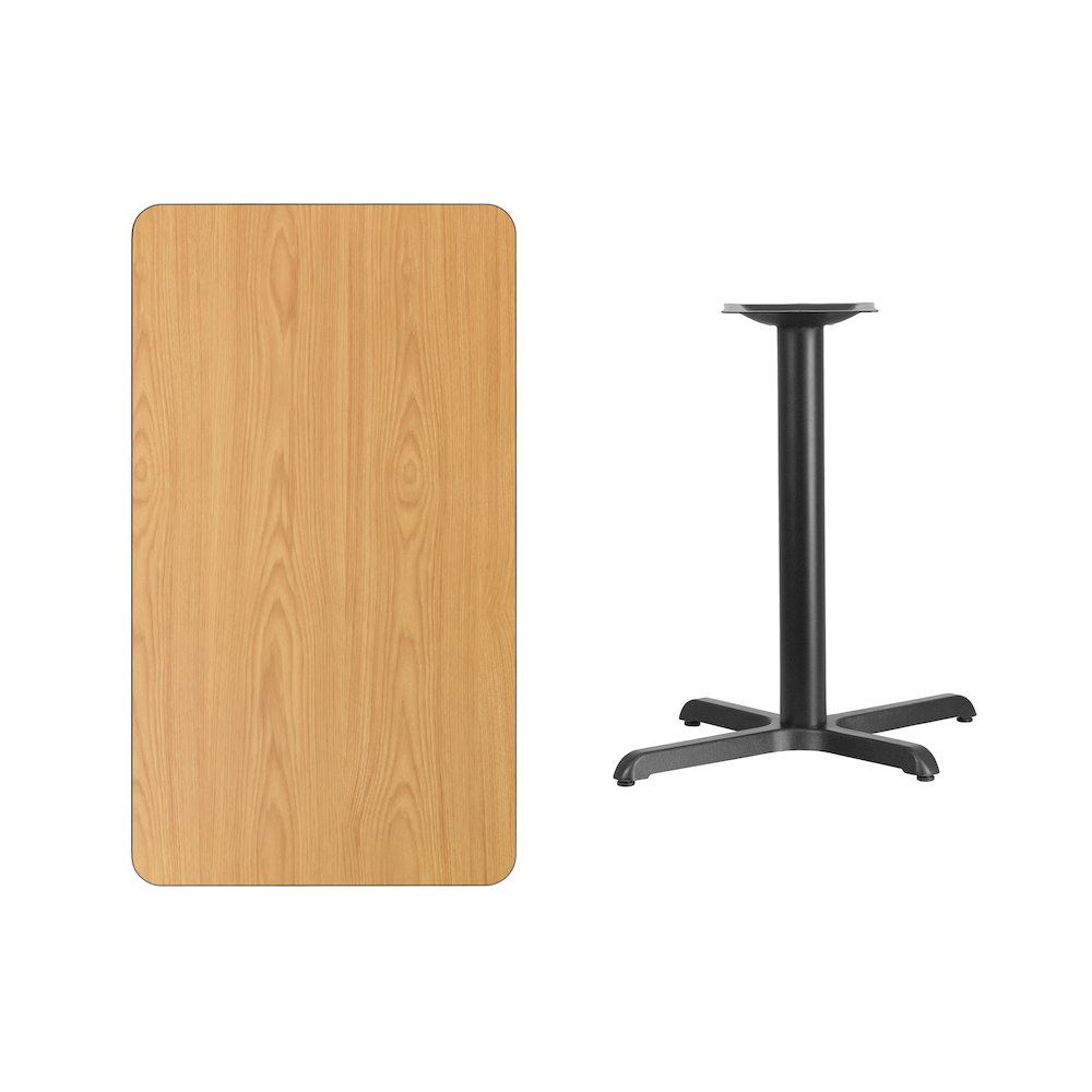 24'' x 42'' Rectangular Natural Table Top with 23.5'' x 29.5'' Table Height Base. Picture 3