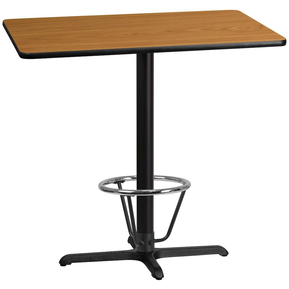 30'' x 42'' Natural Table Top with 23.5'' x 29.5'' Bar Height. Picture 1