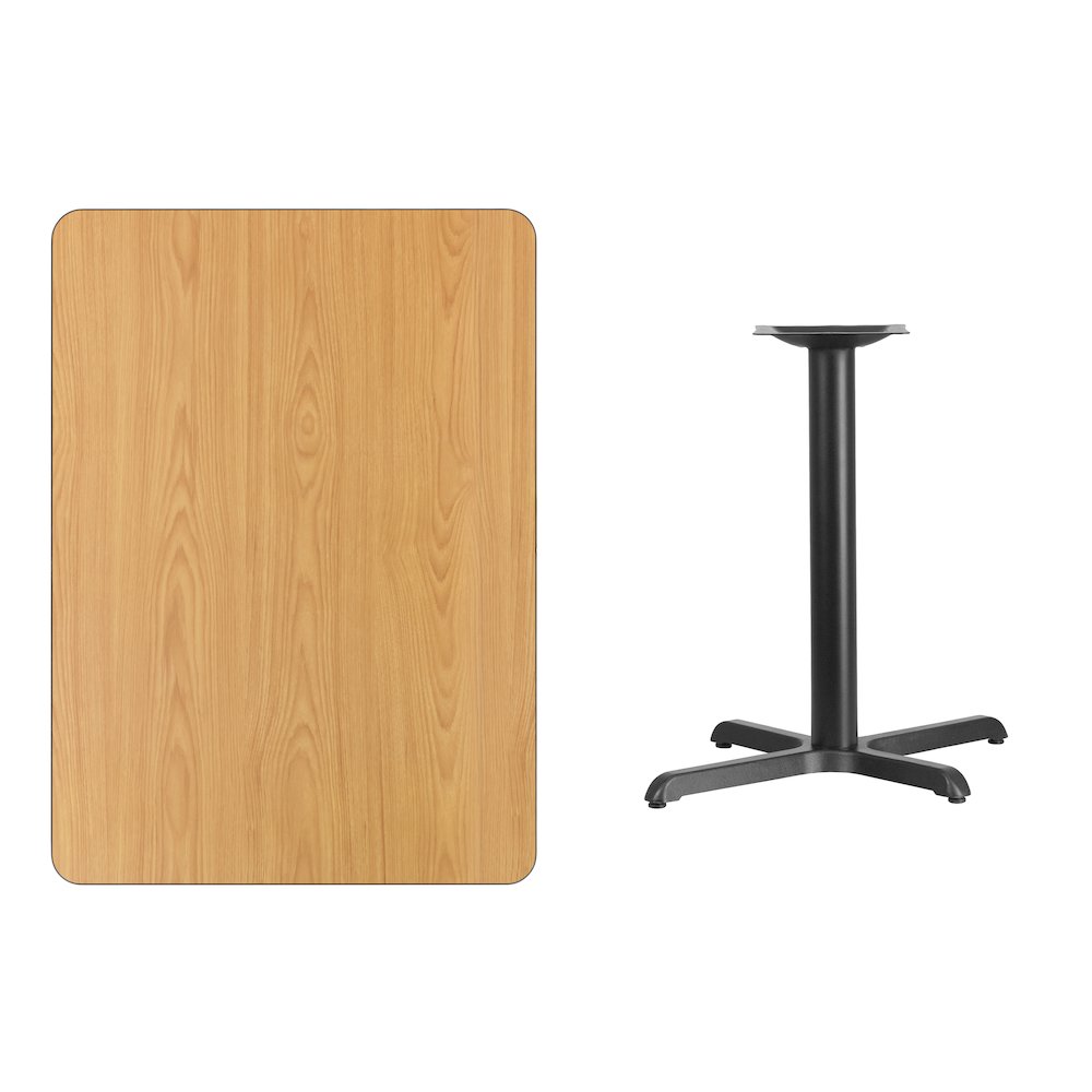 30'' x 42'' Rectangular Natural Table Top with 23.5'' x 29.5'' Table Height Base. Picture 4