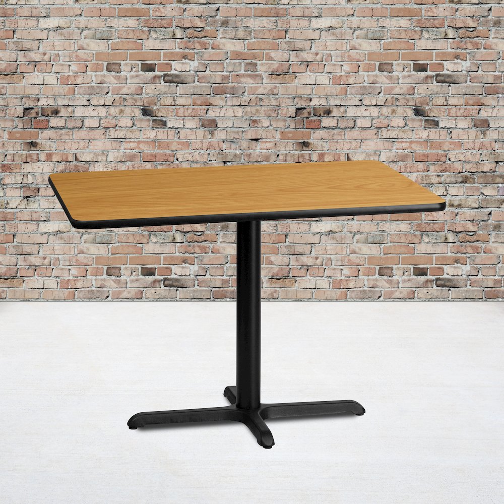 30'' x 42'' Rectangular Natural Table Top with 23.5'' x 29.5'' Table Height Base. Picture 2