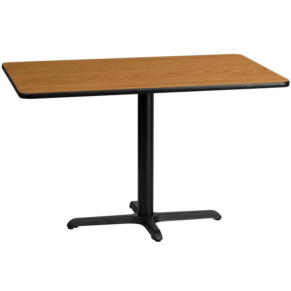 30'' x 48'' Rectangular Natural Table Top with 23.5'' x 29.5'' Table Height Base. Picture 1