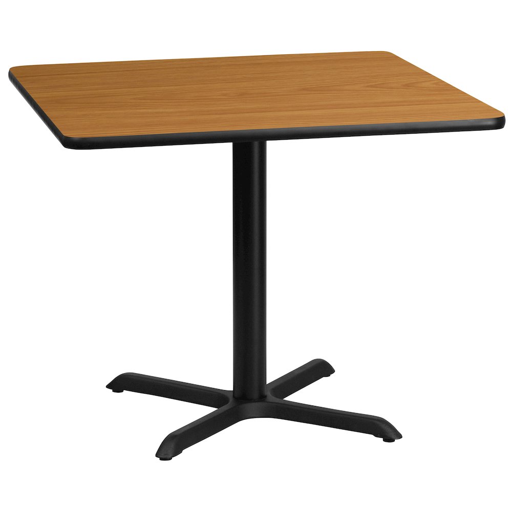 36'' Square Natural Laminate Table Top with 30'' x 30'' Table Height Base. Picture 1